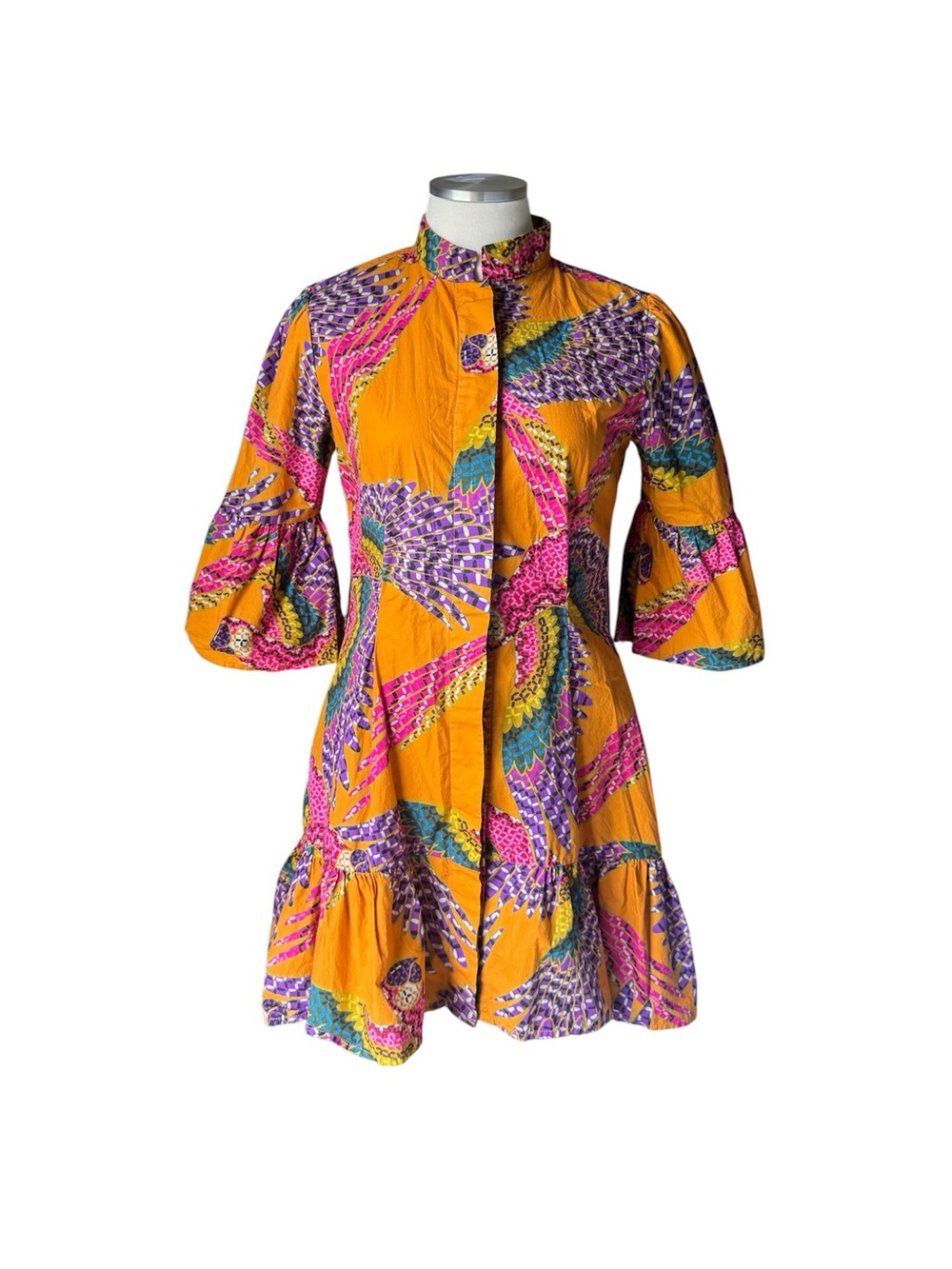 FARM Rio Yellow Multi-Print Belted Mini Dress - Picture 2 of 14